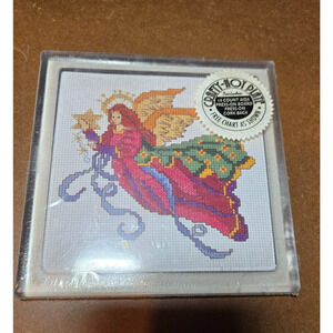 Vintage Elegant Angel Hot Plate Cross Stitch Kit Victorian Christmas Angel-NEW